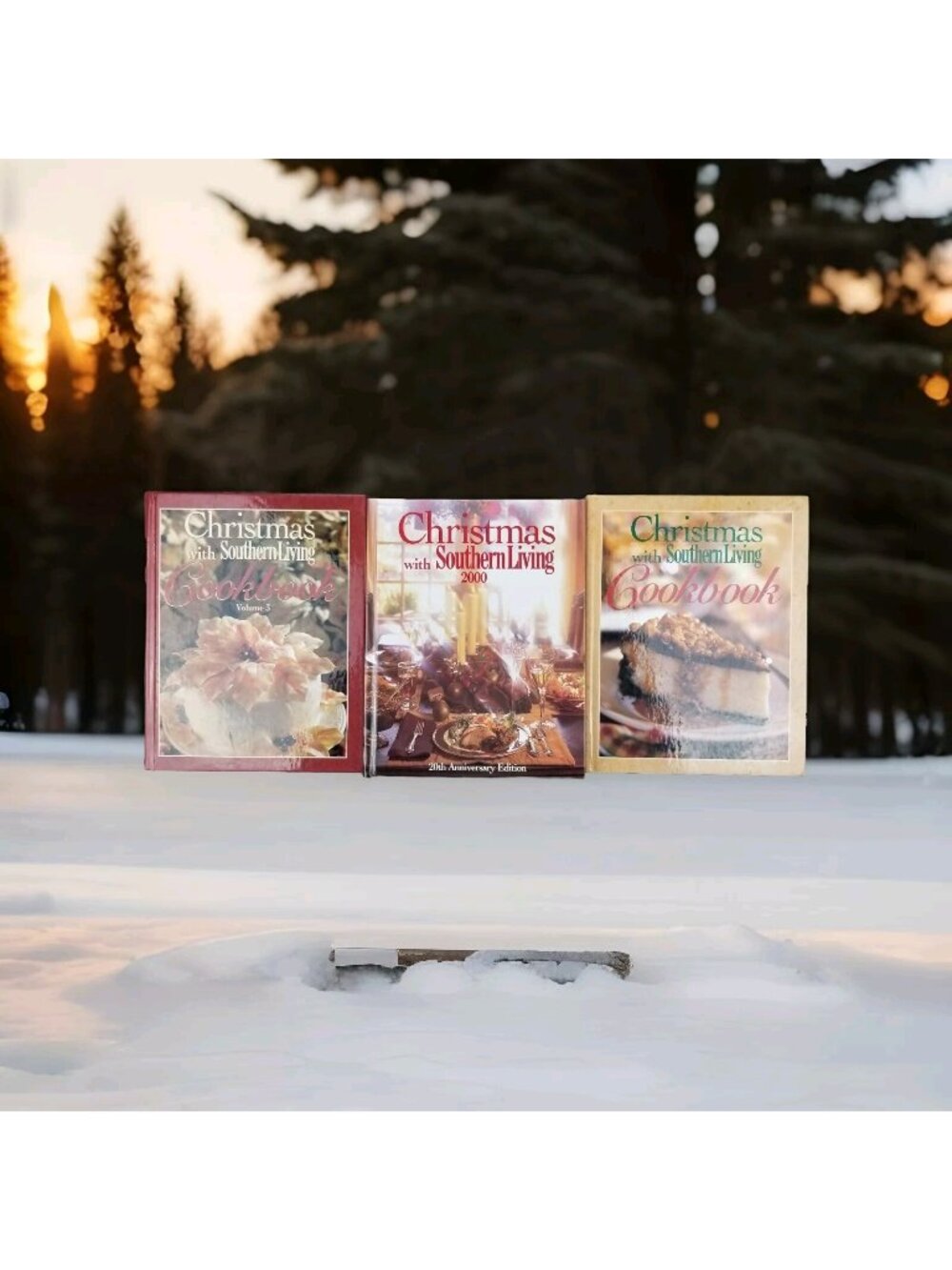 ✅Lot of 3 Christmas with Southern Living  HC Cook-books Holiday Recipes Pictures